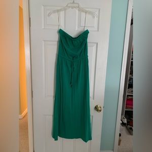 Strapless Maxi Dress cinch tie waist